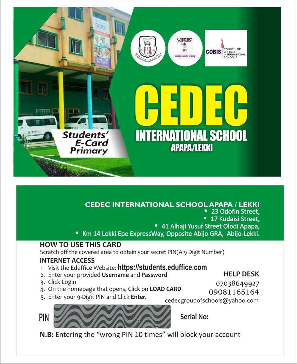 CALL ON 08127684417 TO PRINT PORTAL ACCESS SCRATCH CARDS