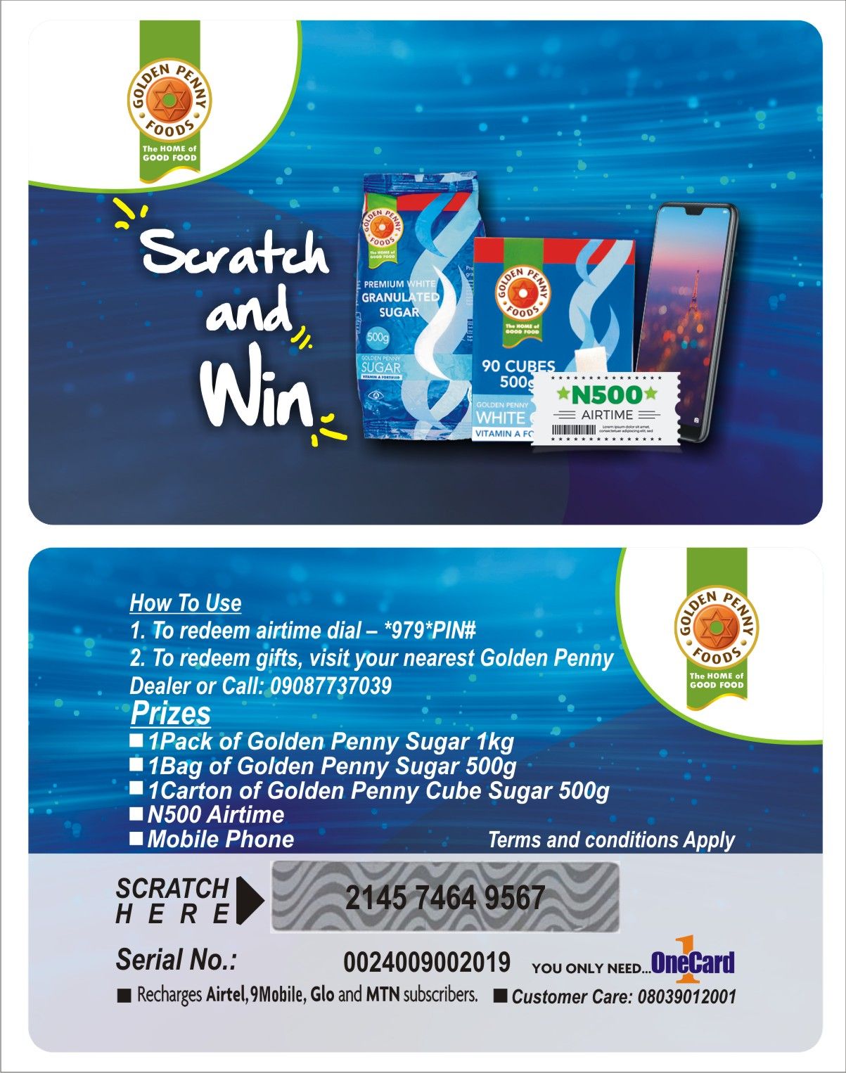 CONTACT HOPE ON 08128573925 TO PRINT SCRATCH AND WIN PROMO CARDS