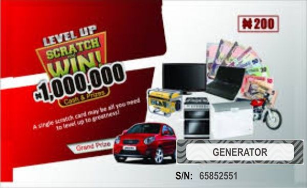 CALL HOPE ON 08128573925  TO PRINT SCRATCH AND WIN PROMO CARDS
